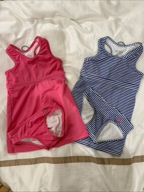 Prodoh - x2 - Girls' Pink Tank One-Piece dresses with Matching Bottoms.